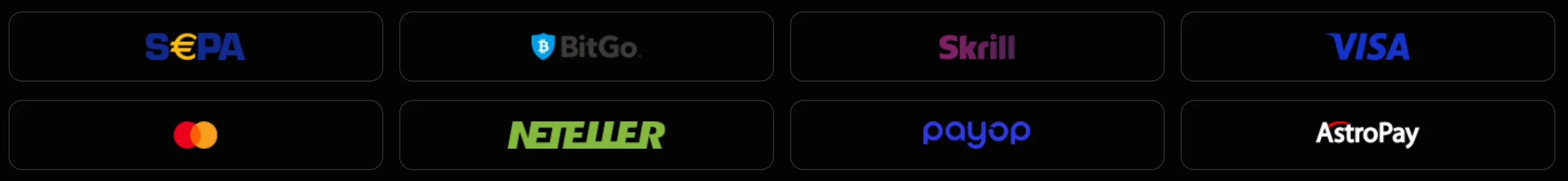 Logos of accepted payment methods